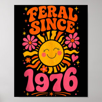 Póster Fvibesl Desde 1976 Sol Retro - Divertido Cumpleaño
