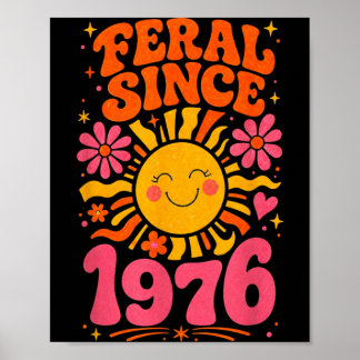 Póster Fvibesl Desde 1976 Sol Retro - Divertido Cumpleaño