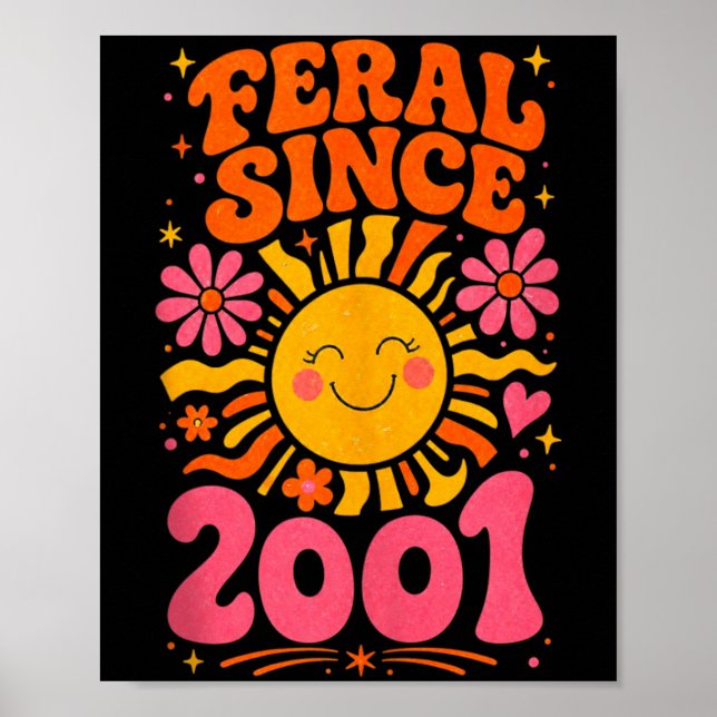 Póster Fvibesl Desde 2001 Sol Retro - Cumpleaños 25 Diver (Frente)