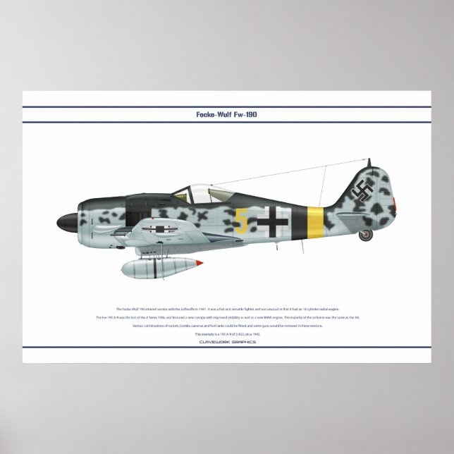 Póster Fw-190 A-9 JG5 1 (Frente)