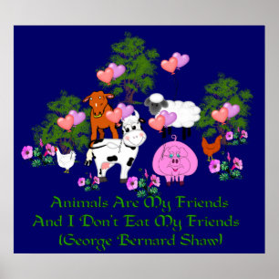 Póster G. B. Cita vegetariana Shaw