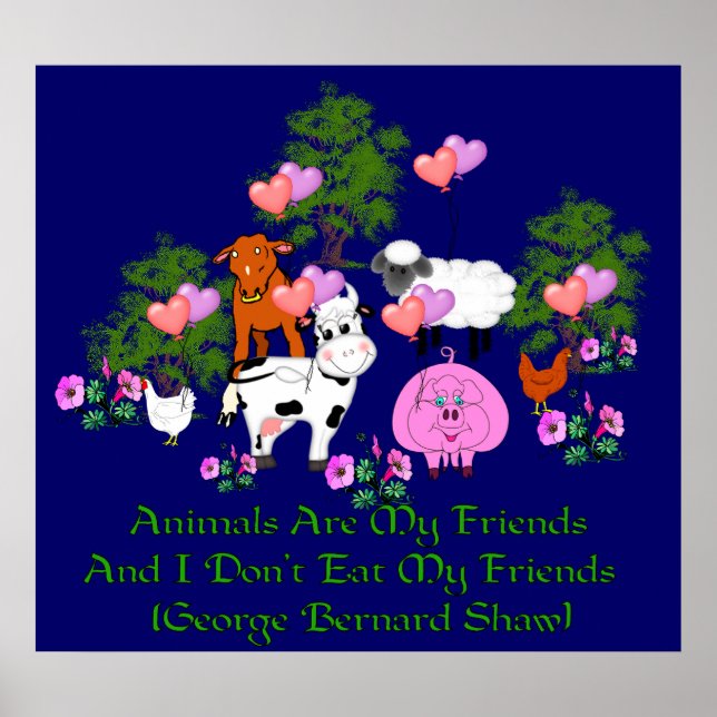 Póster G. B. Cita vegetariana Shaw (Frente)