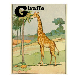 Póster G es para Giraffe Alphabet Animals Perfect