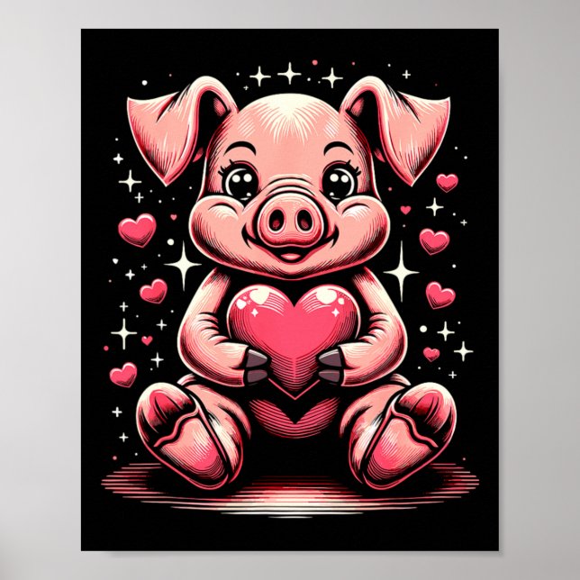 Póster G Holding Heart Valentines Day Cute Valentine 2  (Frente)