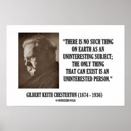 Póster G.K. Chesterton No Interesante Asunto Ininteresado