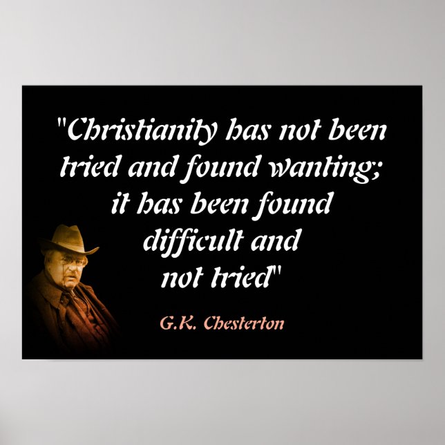 Póster G.K. Chesterton Quote On Christianity (Frente)