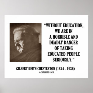 Póster G.K. La educación de Chesterton Peligro mortal en