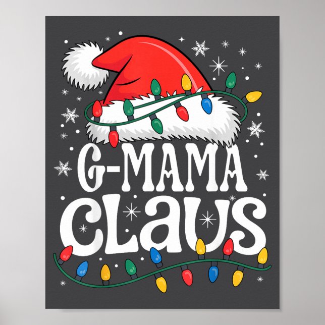 Póster G-mama Claus Funny Xmas Christmas Grandma Holiday  (Frente)