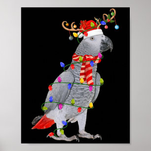 Póster G Navidades de aves peregrinas alumbran reno Santa