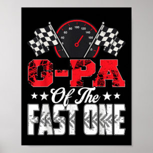 Póster G-pa de la familia de autos de primera carrera de