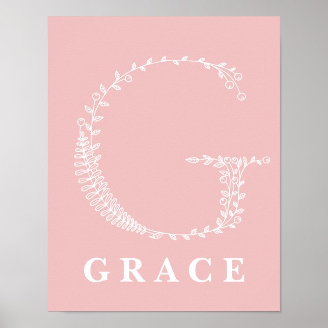 Póster G Poster de Nursera Personalizado de Monograma Fra (Frente)