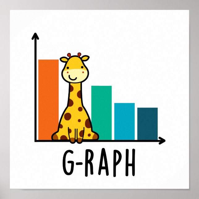 Póster G-raph Funny Giraffe Graph Pun (Frente)