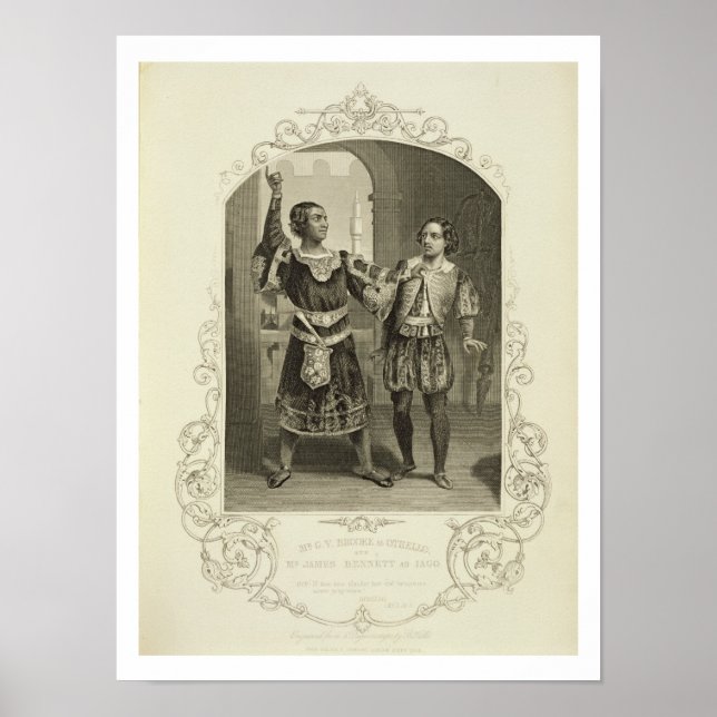 Póster G. V. Brooke como Othello y James Bennett como Ia (Frente)