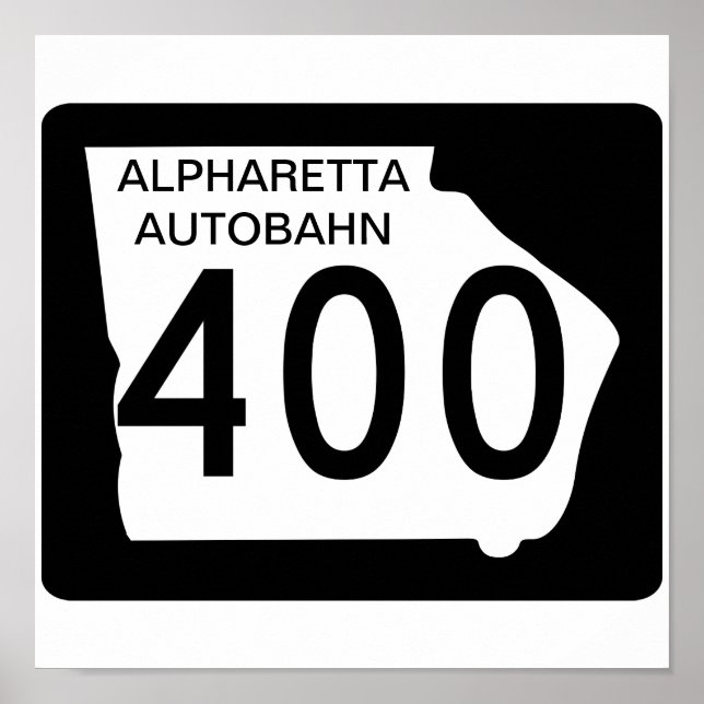 Póster GA 400 Alpharetta Autobahn (Frente)