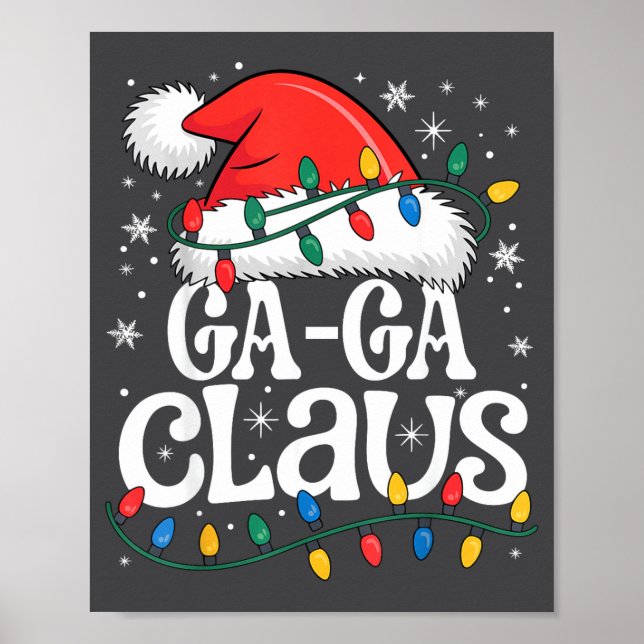 Póster Ga-ga Claus Funny Xmas Christmas Grandma Holiday S (Frente)