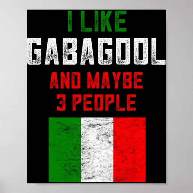 Póster Gabagool Shirt Men New Jersey Meat Lover Italian C (Frente)