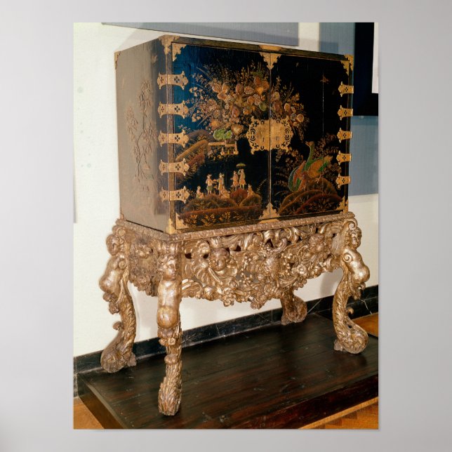 Póster Gabinete de lacado negro y dorado (Frente)