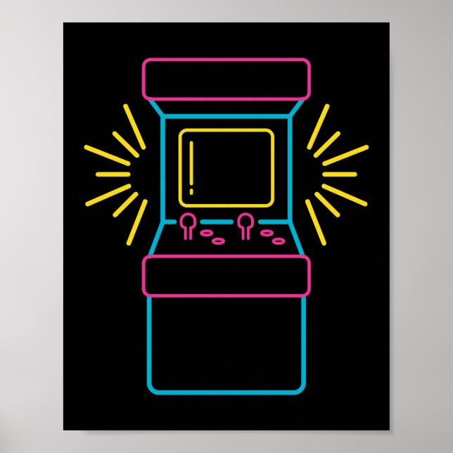 Póster Gabinete de máquinas recreativas Neon Arcade de lo (Frente)