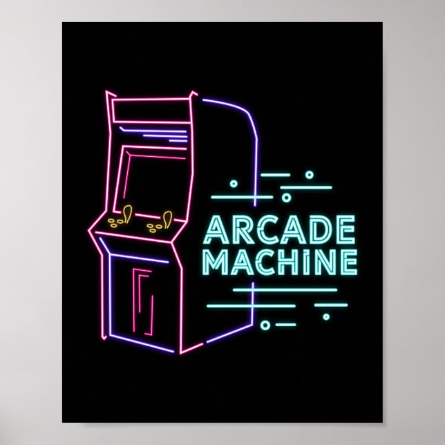 Póster Gabinete de máquinas recreativas Neon Arcade de lo (Frente)