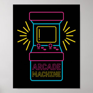 Póster Gabinete de máquinas recreativas Neon Arcade de lo