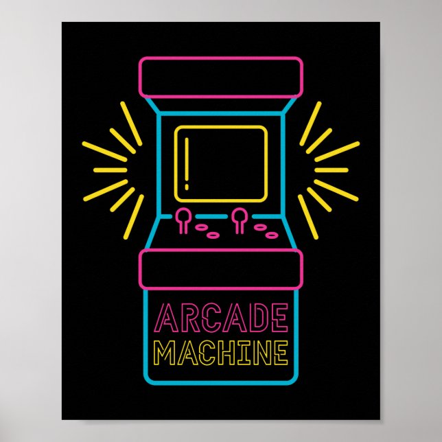 Póster Gabinete de máquinas recreativas Neon Arcade de lo (Frente)