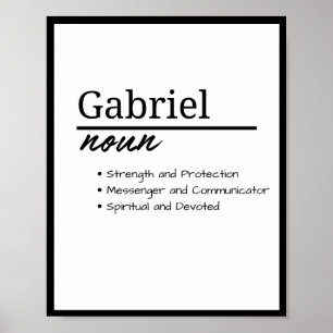 Póster Gabriel, definición de nombre personalizado de niñ