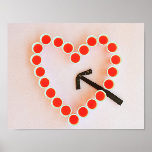 Póster gafas de corazón valor cartel papel mate (Frente)