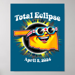 Póster Gafas de eclipse solar divertidas Oklahoma Eclipse