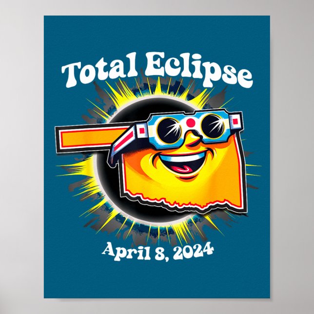 Póster Gafas de eclipse solar divertidas Oklahoma Eclipse (Frente)