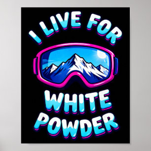 Póster Gafas de esquí de nieve en polvo Retro montaje de
