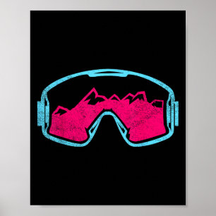 Póster Gafas de esquí Retro Vintage para snowboard años 8