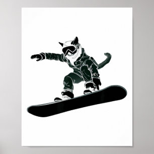 Póster Gafas de esquí y snowboard divertido esquí snowboa