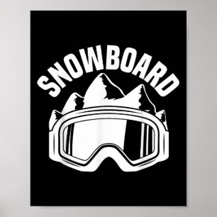 Póster Gafas de esquí y snowboard para esquiar Snowboarde