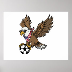 Póster Gafas de sol águila de fútbol americano frescas vi