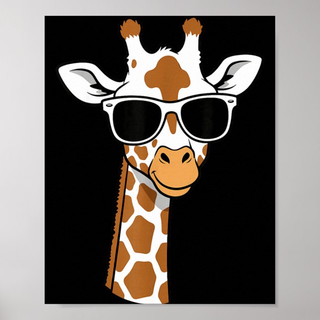 Póster Gafas de sol con cara de jirafa divertida para niñ (Frente)