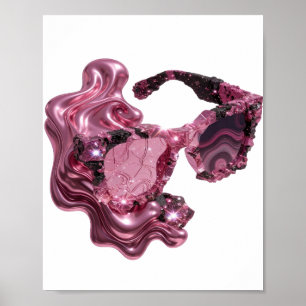 Póster Gafas de sol CRISTAL rosadas PRECIOSAS Motivo artí