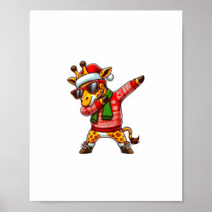 Póster Gafas de sol de jirafa haciendo Dabbing Jirafa Bai