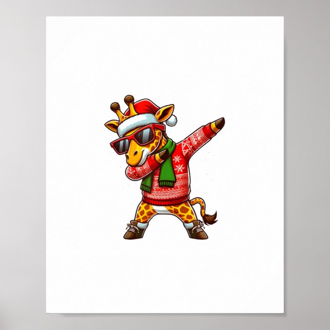 Póster Gafas de sol de jirafa haciendo Dabbing Jirafa Bai (Frente)
