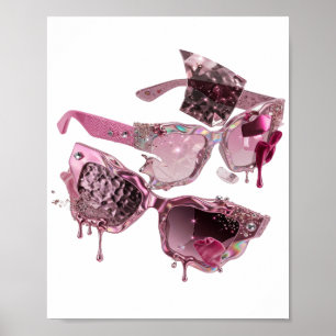 Póster Gafas de sol de VIDRIO ROT0 de Plata Fría Diseño a