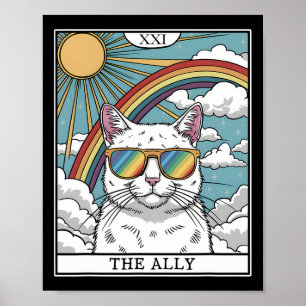 Póster Gafas de sol divertidas Ally Cat Lgbtq Gay Lesbian