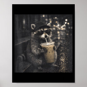 Póster Gafas de sol divertidas para beber café helado map