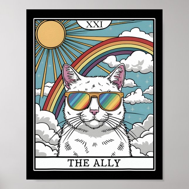 Póster Gafas de sol divertidas para el gato Lgbtq Gay Les (Frente)