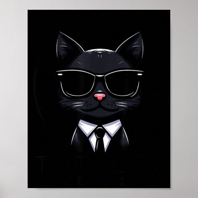 Póster Gafas de sol divertidas para gato en eclipse solar (Frente)