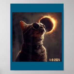 Póster Gafas de sol divertidas para gatos Eclipse solar t