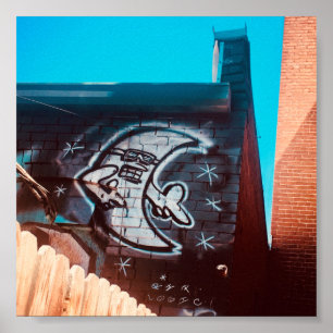 Póster gafas de sol en la luna de noche