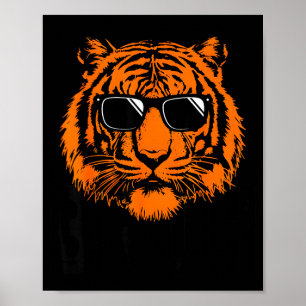 Póster Gafas de sol frescas de tigre diseño gráfico de an