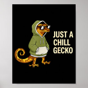 Póster Gafas de sol Gecko Relajado Ilustración de Lagarto