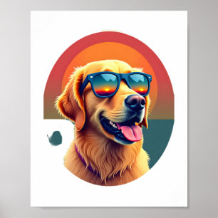 Póster Gafas de sol para niños y niñas Retriever dorado P