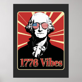 Póster Gafas de sol patrióticas con vibraciones de George