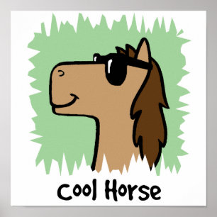 Póster Gafas de sol que llevan del caballo de Guay del